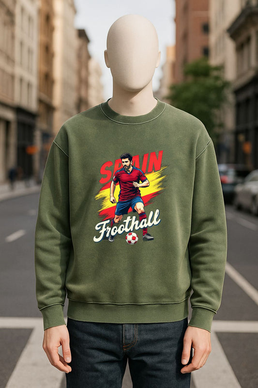 Sudadera verde militar lavada