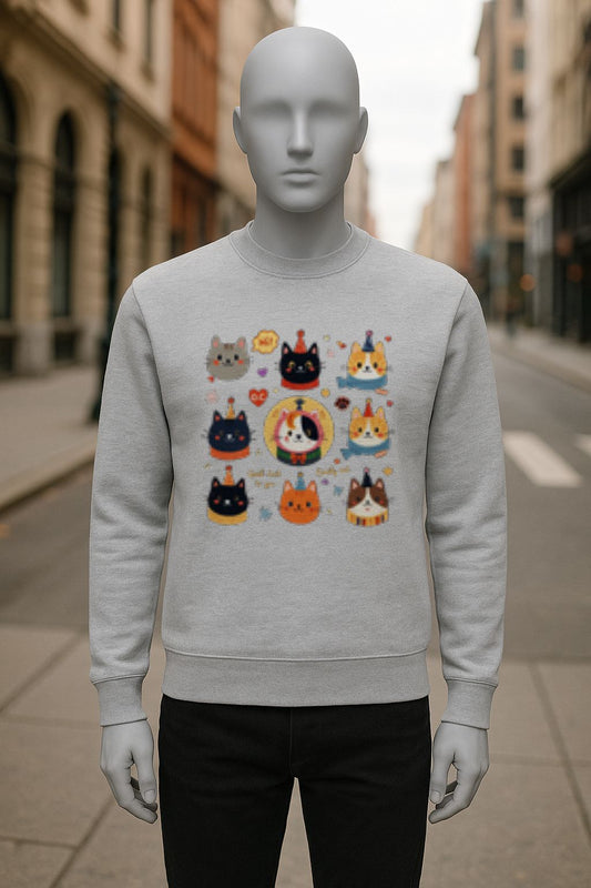 sudadera con dibujo GRIS