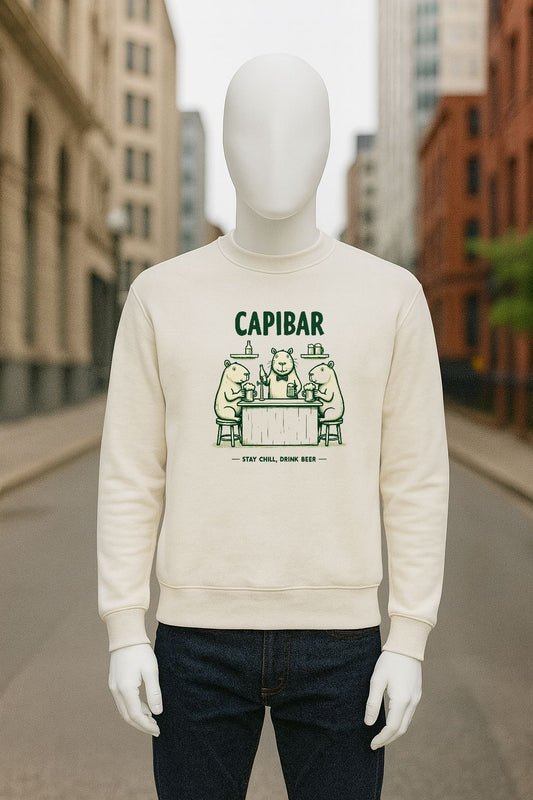 sudadera con dibujo BLANCO CREMA