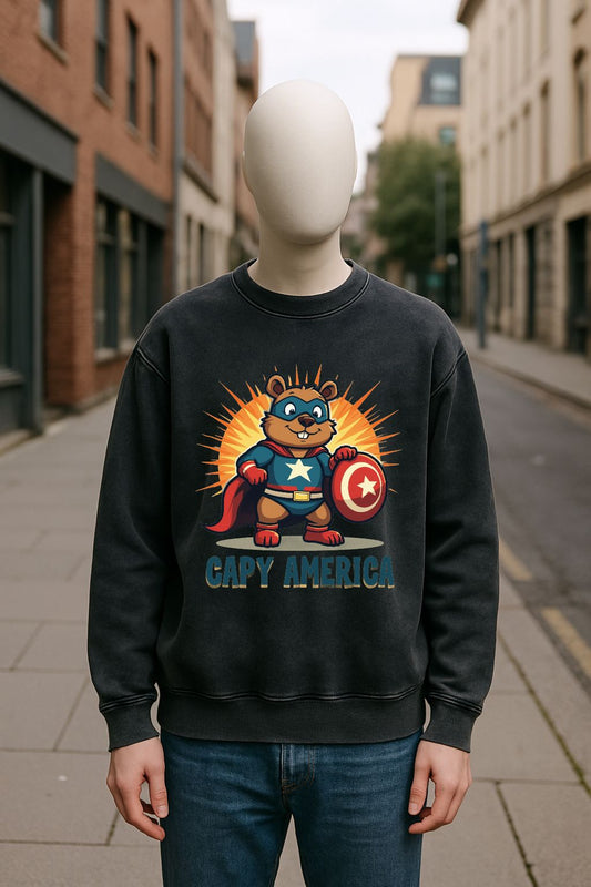 Sudadera negra lavada