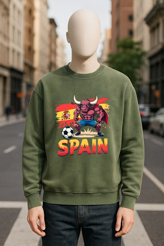 Sudadera verde militar lavada