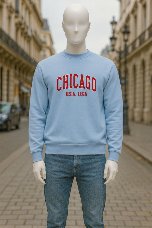 sudadera con dibujo AZUL