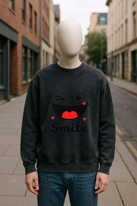 Sudadera negra lavada