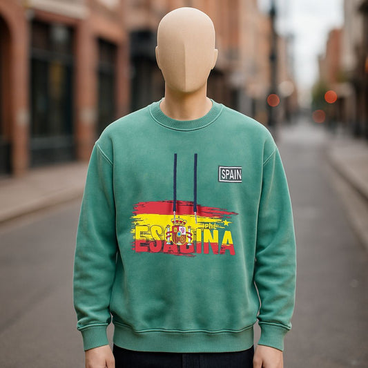 Sudadera verde lavada