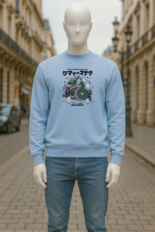 sudadera con dibujo AZUL