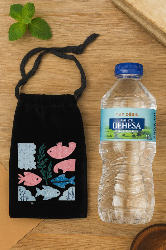 Bolso de terciopelo con cordon 19,5x10,9