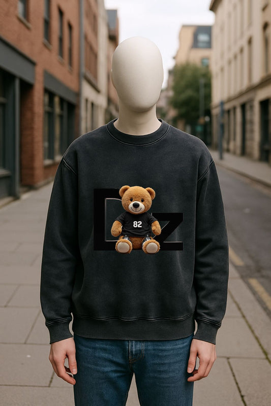 Sudadera negra lavada