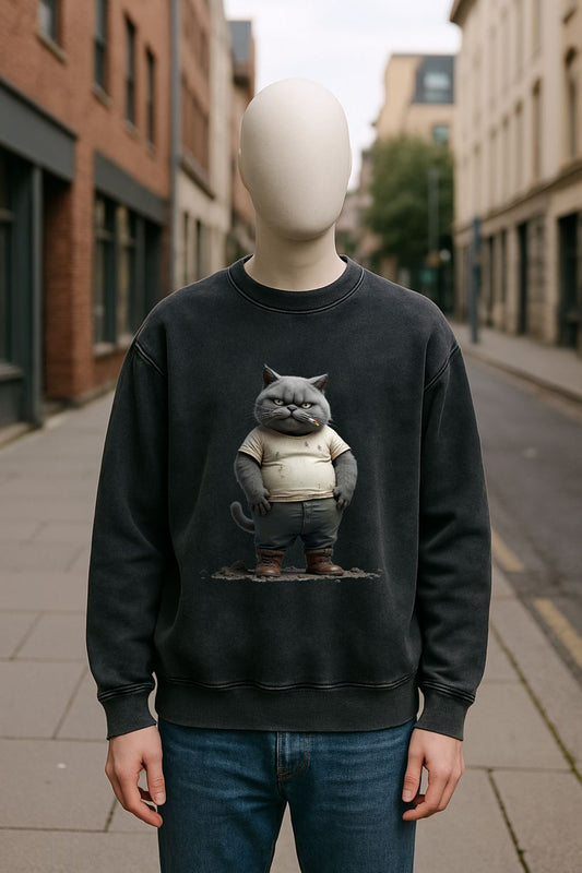 Sudadera negra lavada