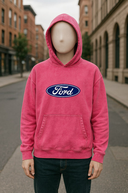 Sudadera con capucha lavada en rojo rosa