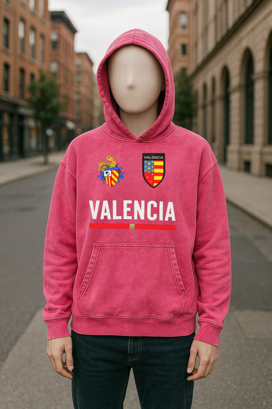 Sudadera con capucha lavada en rojo rosa