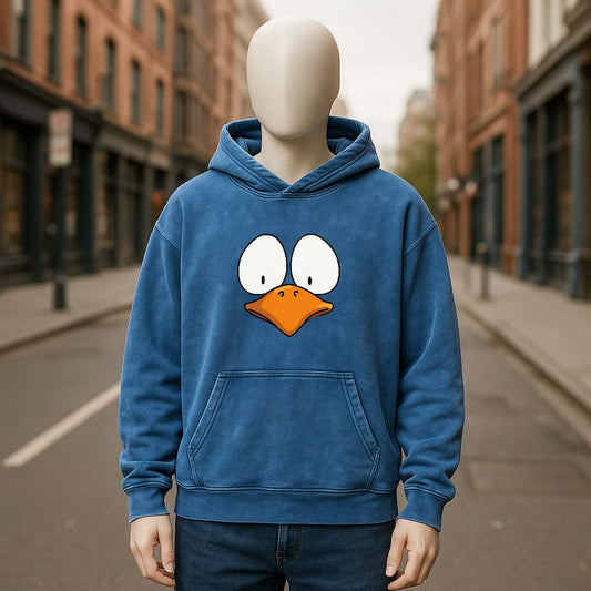 Sudadera con capucha lavada en azul