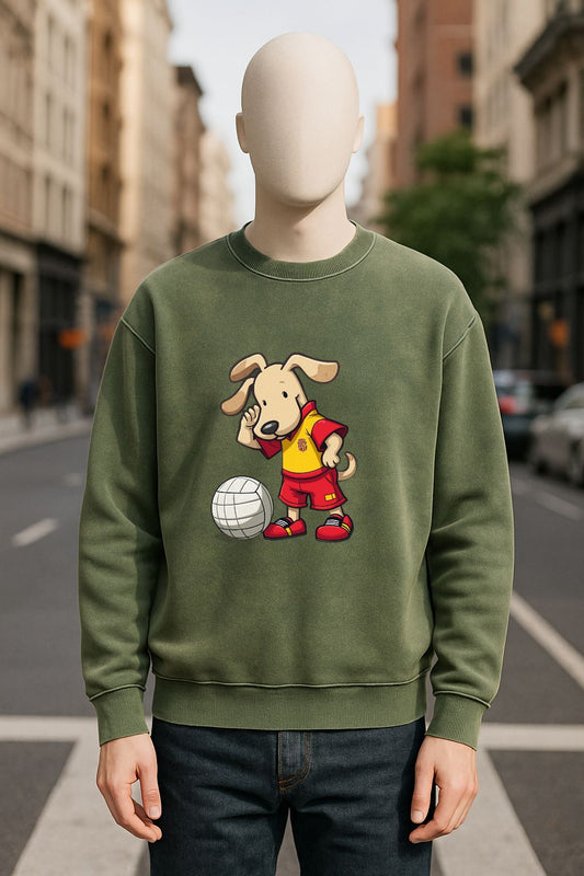 Sudadera verde militar lavada