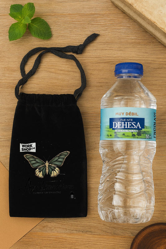 Bolso de terciopelo con cordon 19,5x10,9