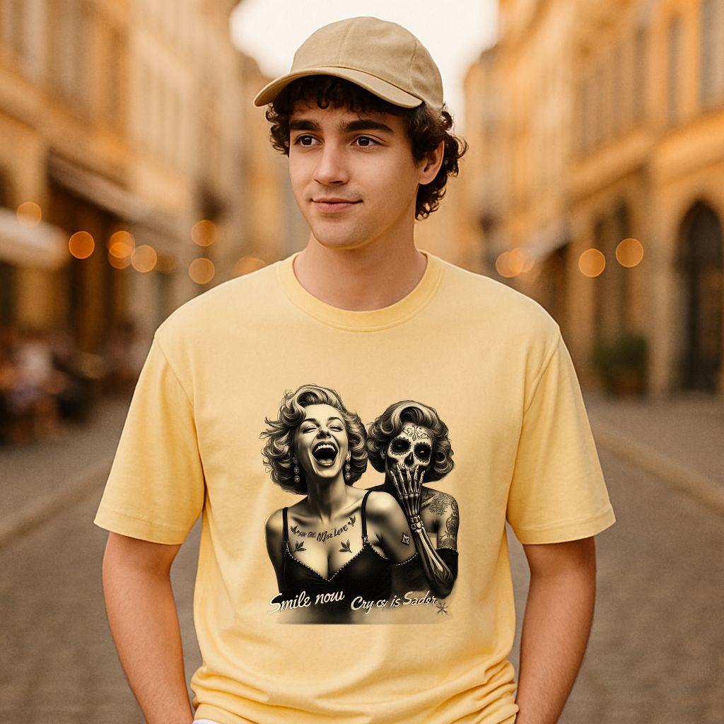 Camiseta dibujo beige