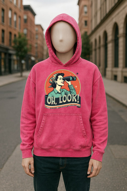 Sudadera con capucha lavada en rojo rosa