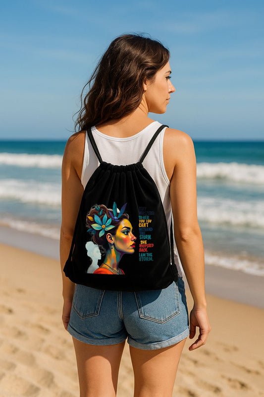 Mochila de terciopelo con cuerda 34x38