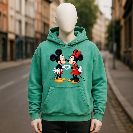 Sudadera con capucha lavada en verde