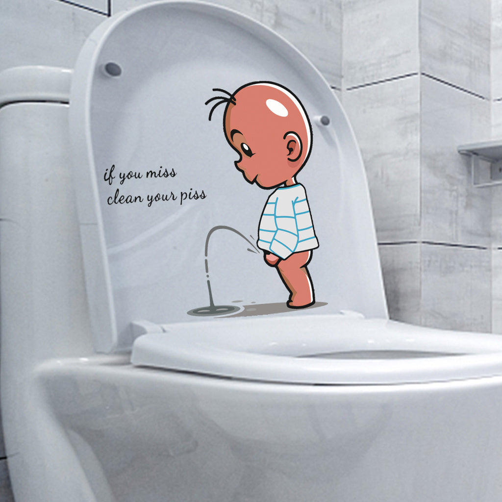 1pc Edgy Bathroom Humor Sticker Sarcastic Clean Your Mess Reminder with Bold Art Style Adult Oriented Decor for Those Who Appreciate Witty, Provocative Toilet Aesthetics