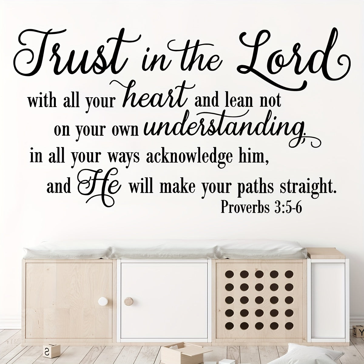 1pc Creative Letter Wall Sticker, Wholeheartedly Believe in the Lord Inspirational Slogan, Suitable for Bedroom, Hallway, Living Room, Porch, Home Decoration, Removable Self-adhesive Creative DIY Wall Sticker, Reusable
