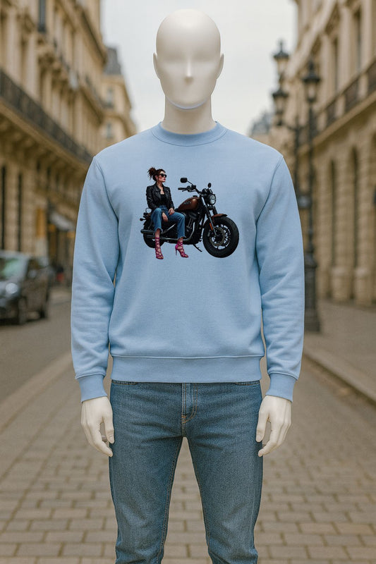 sudadera con dibujo AZUL