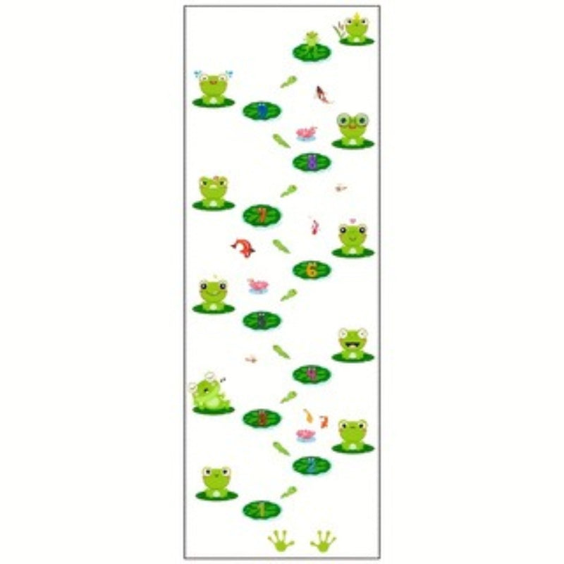 A set of frog and water lily stickers featuring charming plant scenes with lively amphibian details, adding an elegant outdoor aesthetic for nature lovers and modern interior design. Self-adhesive and removable floor stickers.