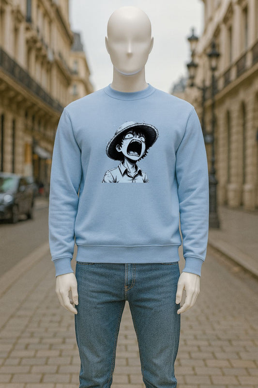 sudadera con dibujo AZUL