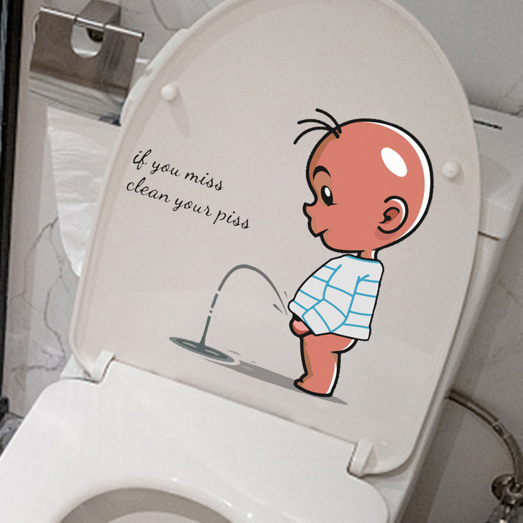 1pc Edgy Bathroom Humor Sticker Sarcastic Clean Your Mess Reminder with Bold Art Style Adult Oriented Decor for Those Who Appreciate Witty, Provocative Toilet Aesthetics