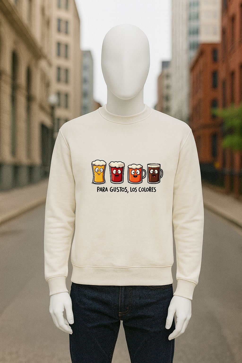 sudadera con dibujo BLANCO CREMA