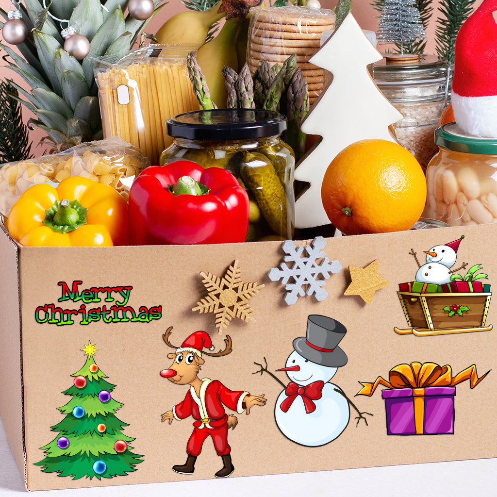 3套 圣诞节狂欢转印水晶标贴纸 UV DTF 转印贴纸 办公室和家用 玻璃杯 咖啡杯 DIY 包裹转移 3D 创意贴纸 自粘防水乙烯基材质