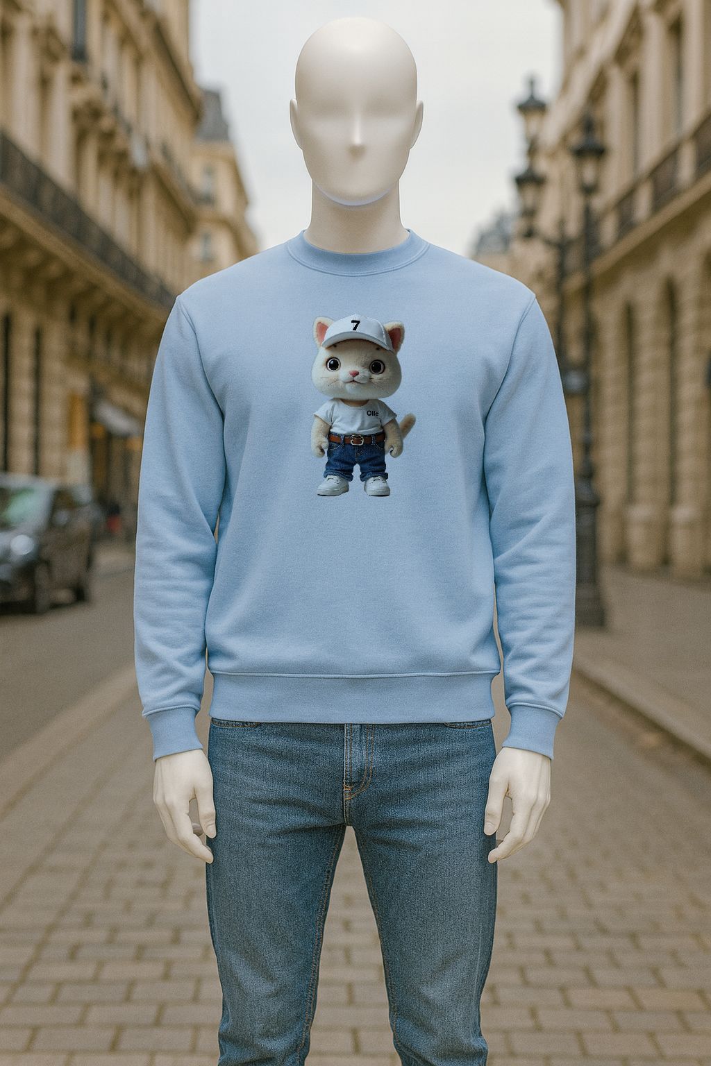 sudadera con dibujo AZUL