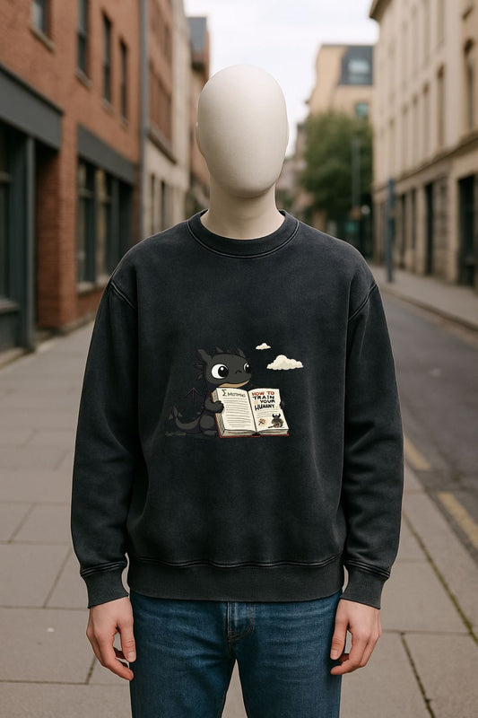 Sudadera negra lavada
