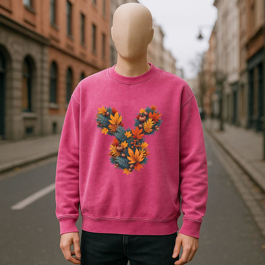 sudadera con dibujo ROSA ROJA