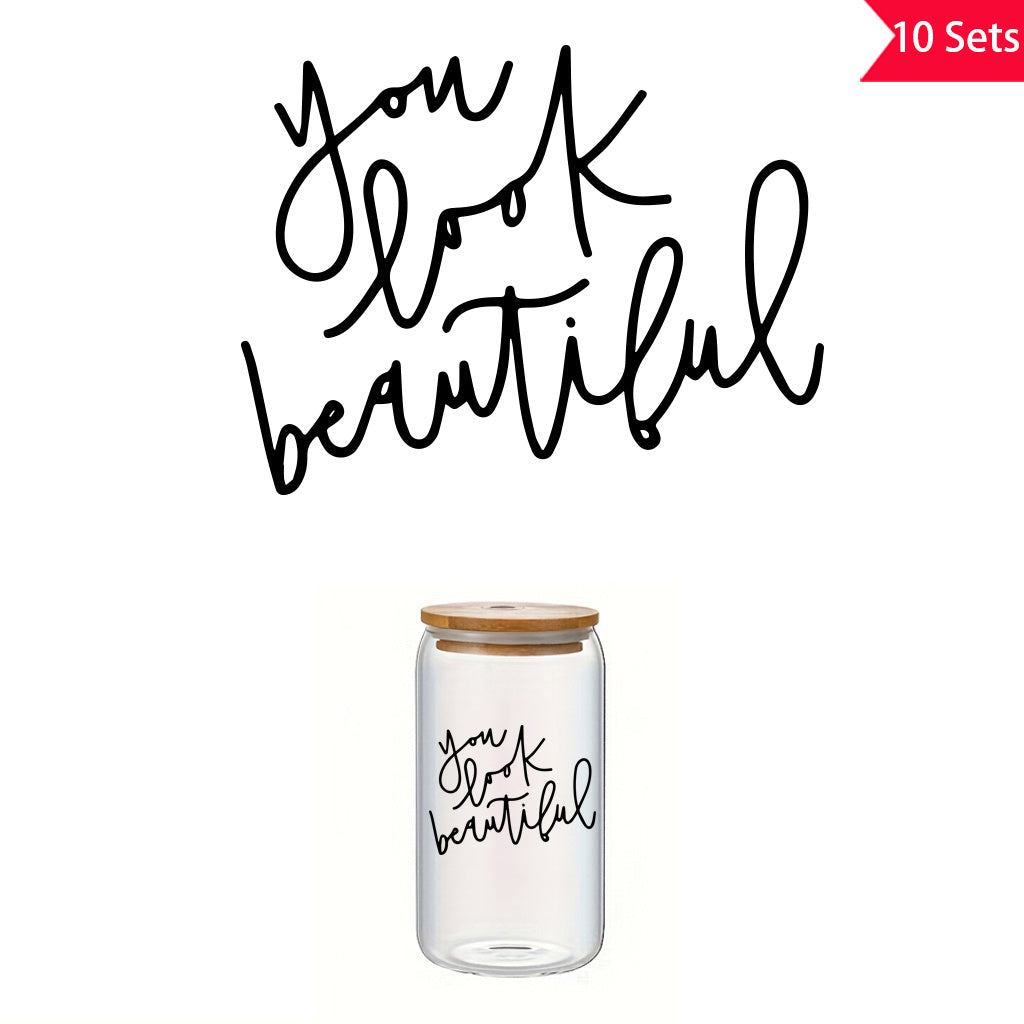 10套 “你如此美丽” 水晶标贴纸： 让每一次打开餐盒都如沐春风，为生活添一抹暖心仪式感点亮餐盒的治愈系宣言，个性手写风定格美好瞬间