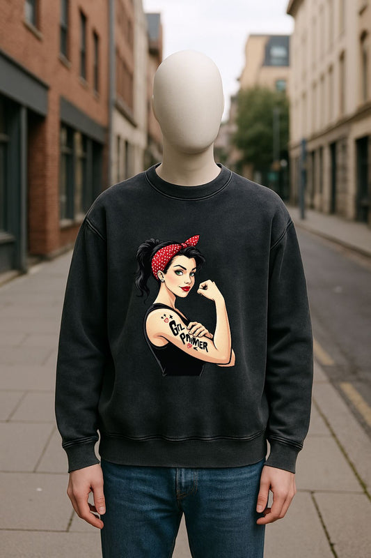 Sudadera negra lavada