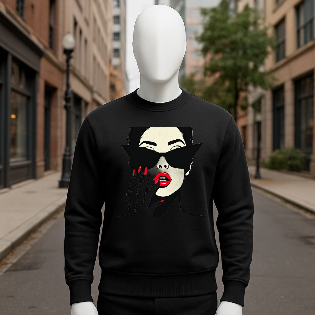 sudadera con dibujo NEGRO