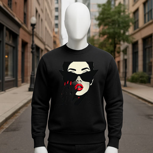 sudadera con dibujo NEGRO