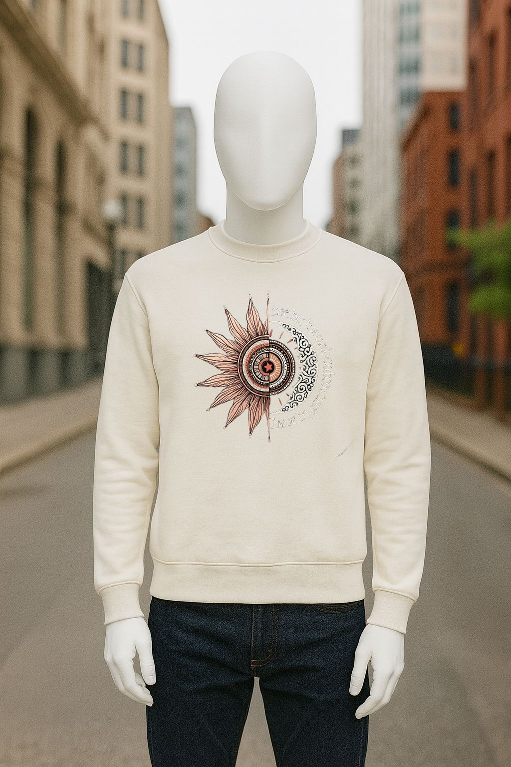 sudadera con dibujo BLANCO CREMA