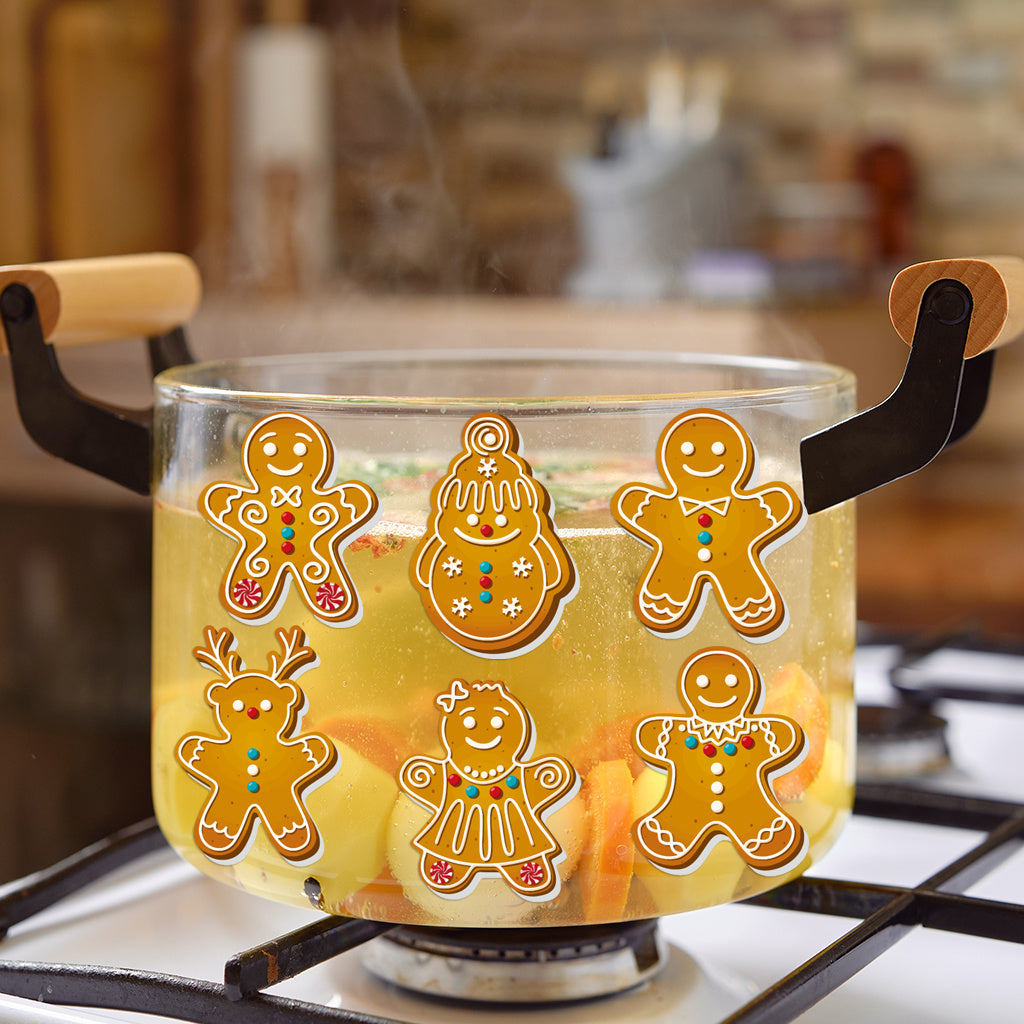 3套 圣诞节可爱姜饼人转移水晶标贴纸 适用于男孩女孩文具 水杯 笔记本装饰 咖啡杯装饰 自粘防水创意DIY UV DTF贴纸 增添节日欢乐氛围与生活趣味性