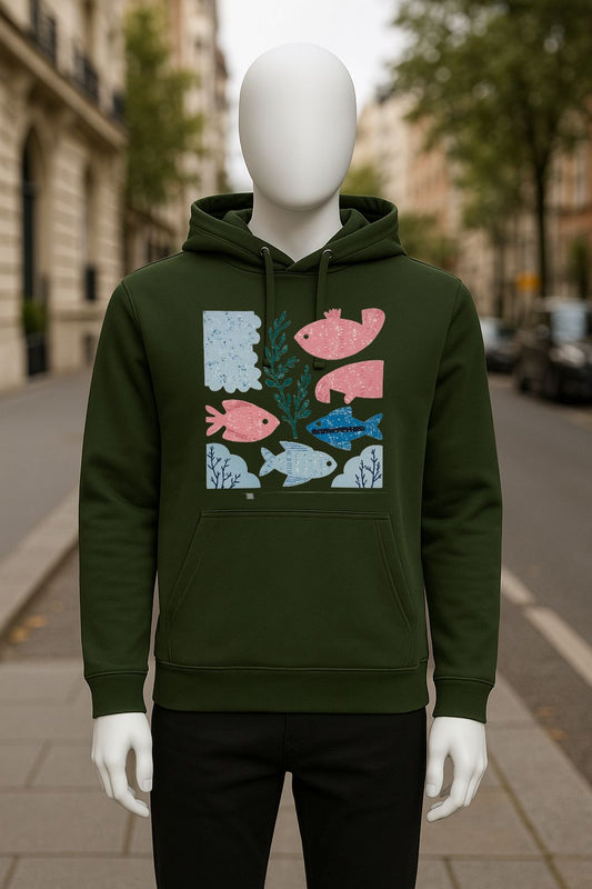 Sudadera con capucha verde oscuro