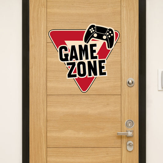 1pc retro gaming area controller sticker, featuring a game controller design, perfect for decorating a gamer's room. Nostalgic gaming art, enhances dynamic aesthetics, self-adhesive, removable, waterproof creative wall sticker.