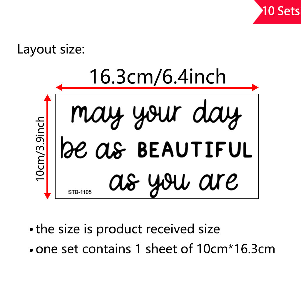 10套 愿你的每一天都如你般美好”祝福祈愿转印水晶标 UVdtf贴纸 适用于水杯 电脑 笔记本等装饰 自粘防水创意diy贴纸