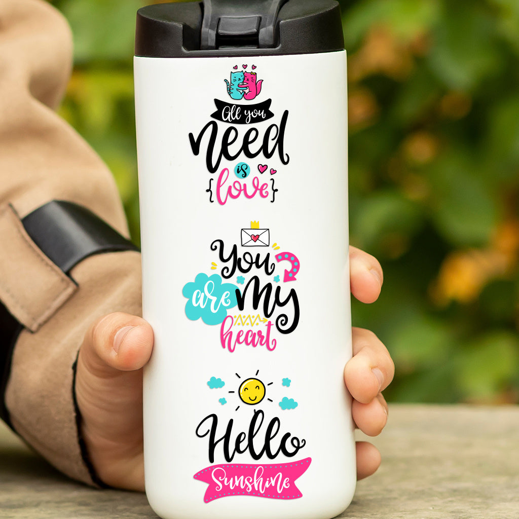 3套 彩色潮流朋克 时尚前卫文字转印水晶标贴纸 励志贴纸UV DTF转印贴纸 适用于水杯 咖啡杯 玻璃等装饰 半哑光自粘乙烯基贴纸