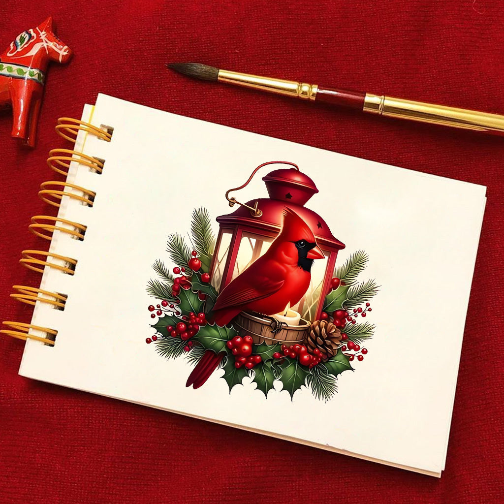 1套 圣诞帽喜鹊与花环喜鹊 转印水晶标贴纸 UV DTF贴纸 适用于水杯 咖啡杯 笔记本等装饰 增添节日氛围与生活趣味性 自粘防水创意DIY贴纸