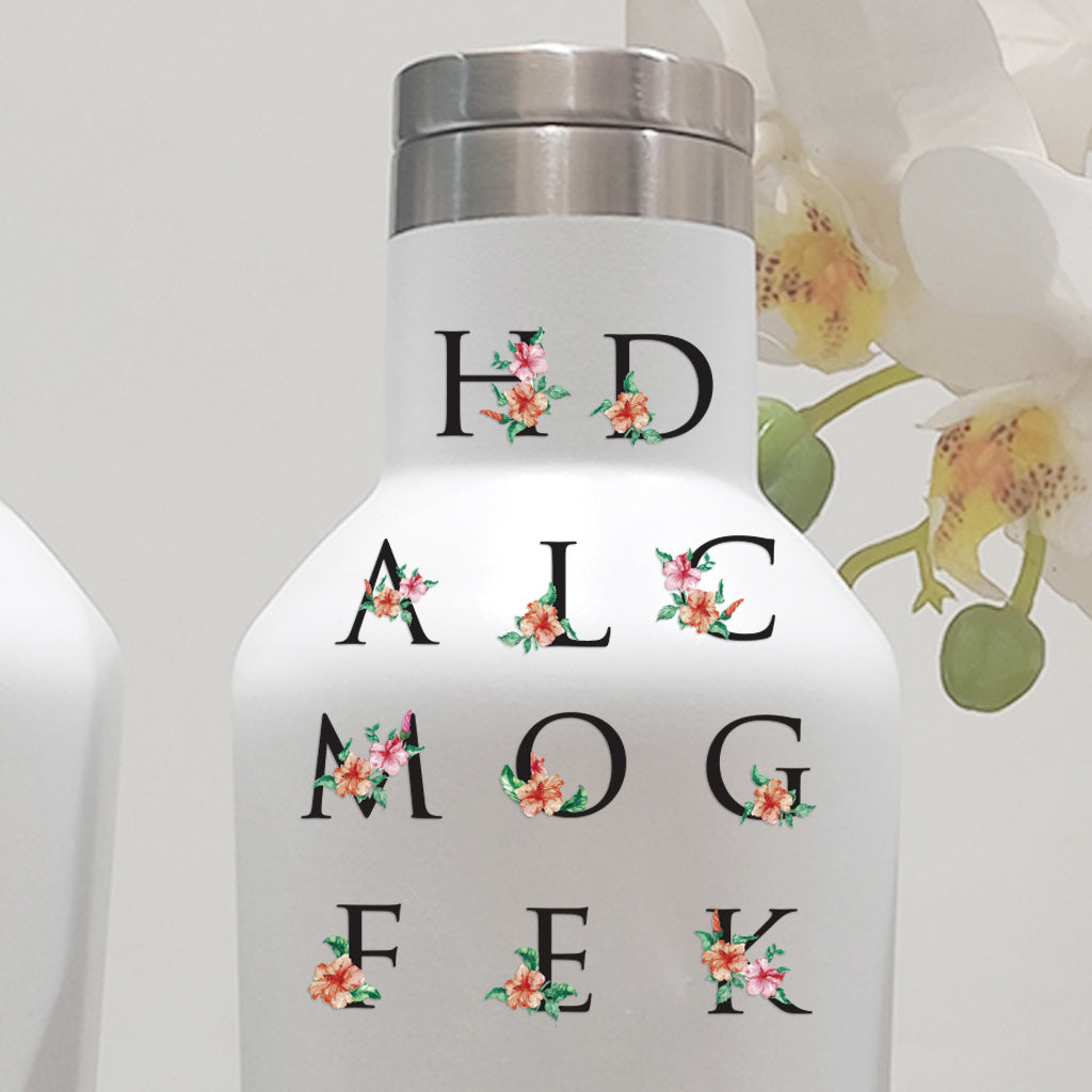 6套 26 个字母花朵 A-Z 设计 UV DTF 转印贴纸办公室和家用 16 盎司字母玻璃杯贴纸 DIY 包裹转移贴纸 3D 水晶设计女士妈妈最好的朋友礼物 DIY 工艺品