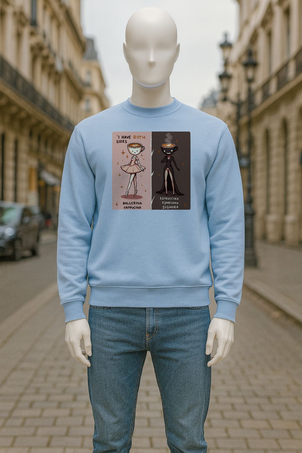 sudadera con dibujo AZUL