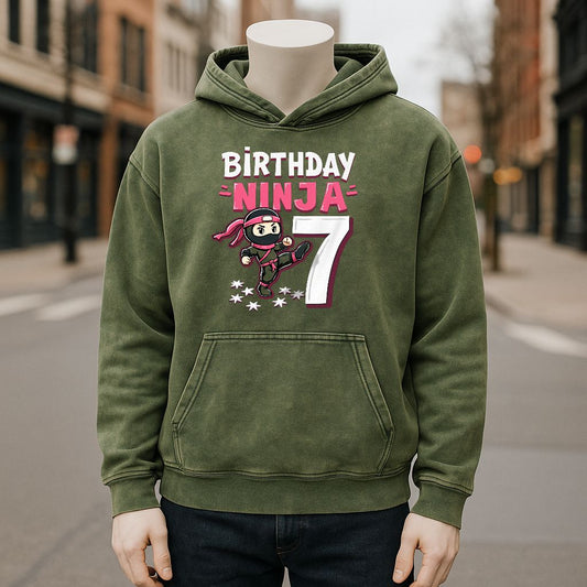 Sudadera con capucha lavada de color verde militar