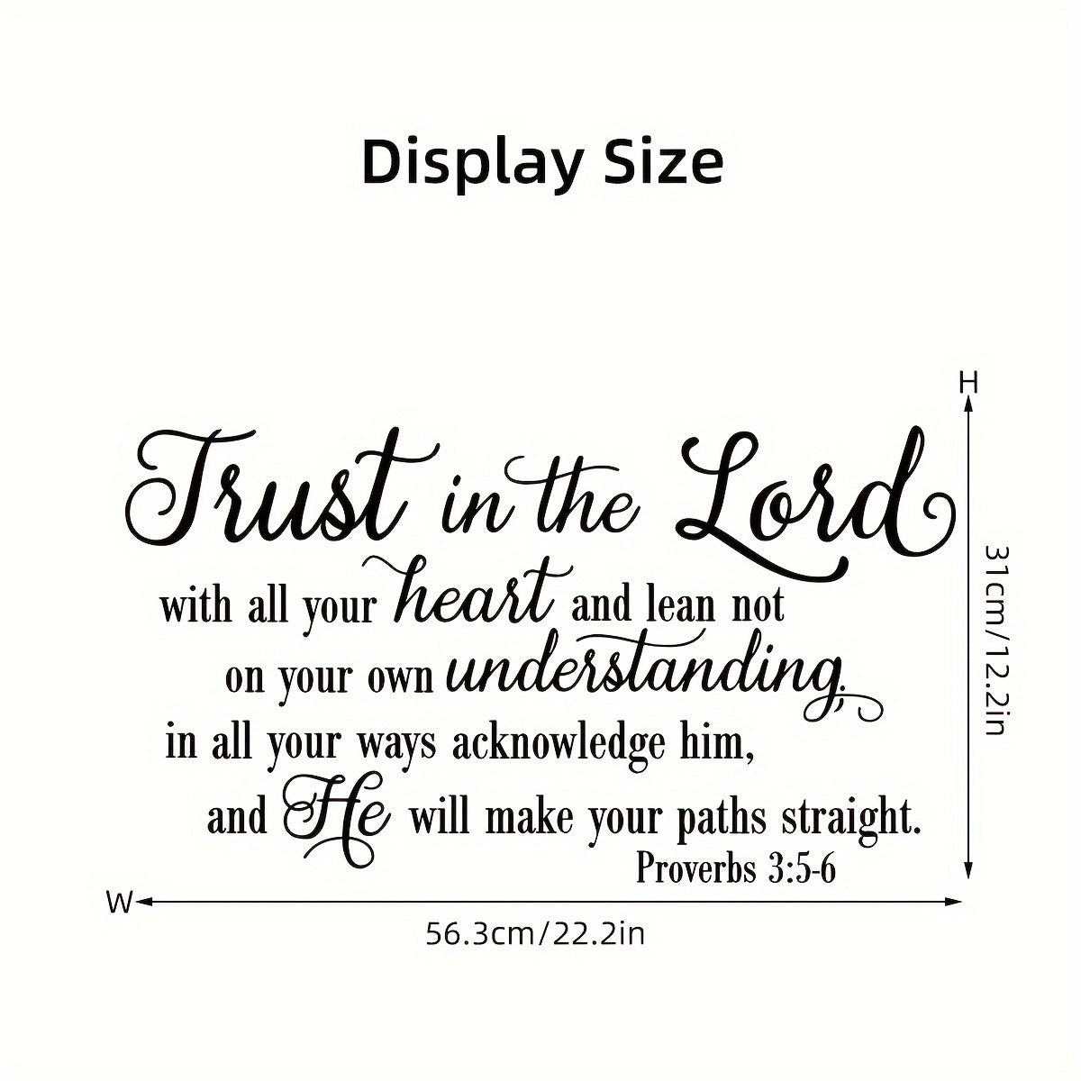 1pc Creative Letter Wall Sticker, Wholeheartedly Believe in the Lord Inspirational Slogan, Suitable for Bedroom, Hallway, Living Room, Porch, Home Decoration, Removable Self-adhesive Creative DIY Wall Sticker, Reusable