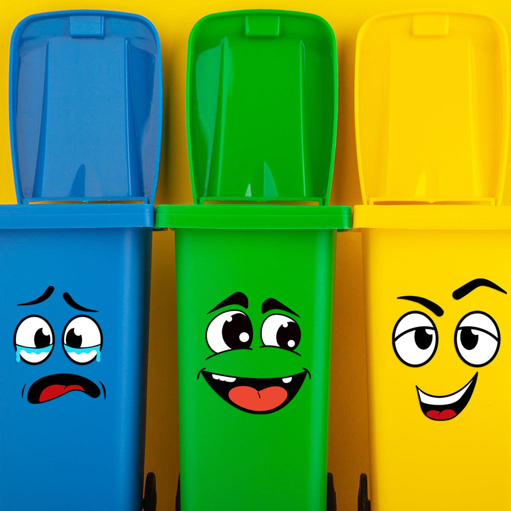 A set of cute cartoon smiley face stickers with a playful and humorous vibe, adding stylish and fun decorative elements to any space. Self-adhesive, removable, waterproof, creative DIY wall stickers, toilet stickers, and trash can stickers.