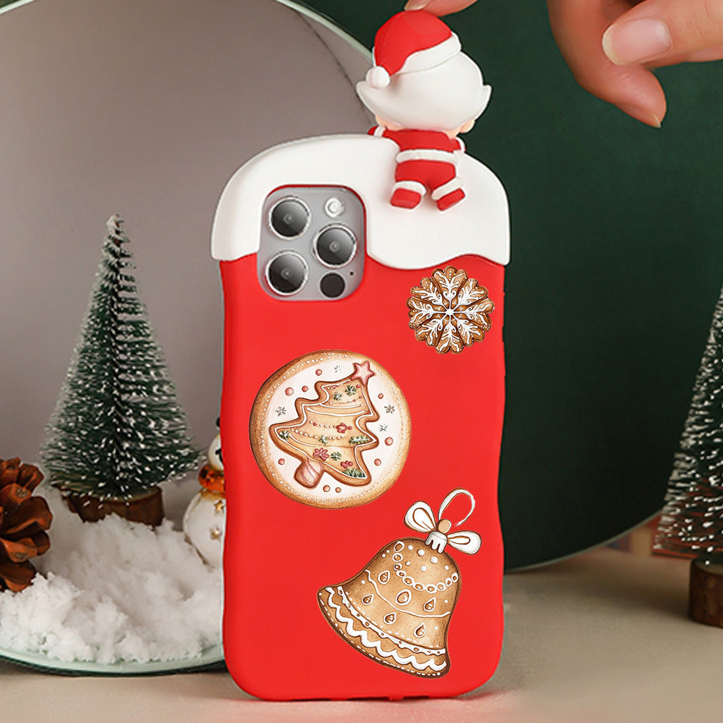 2套 圣诞节姜饼人 姜饼屋等圣诞DIY玻璃罐包装水晶标转印贴纸 节日咖啡杯UV DTF高不干胶包装在马克杯上转移装饰贴纸 增添圣诞节日温馨氛围与艺术文化装饰