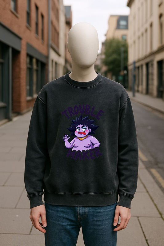 Sudadera negra lavada